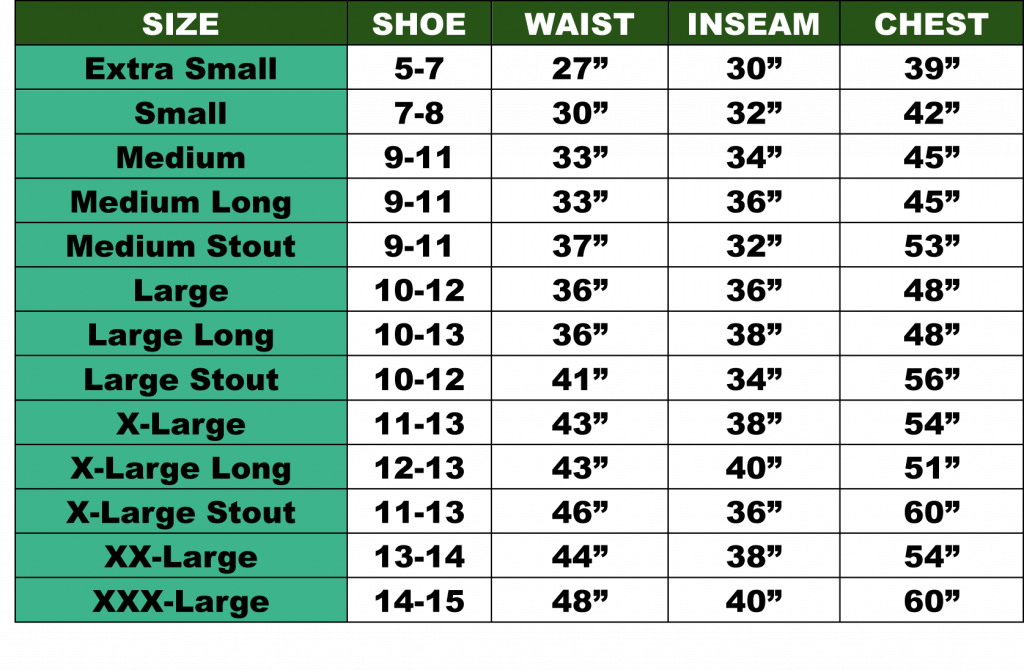 Adamsbuilt Mwns Wader Sizes
